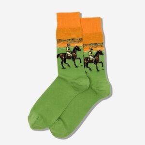 HOTSOX Men’s Race Horse Crew Socks Sizes 6-12.5 Brand New Gift Stocking Stuffer